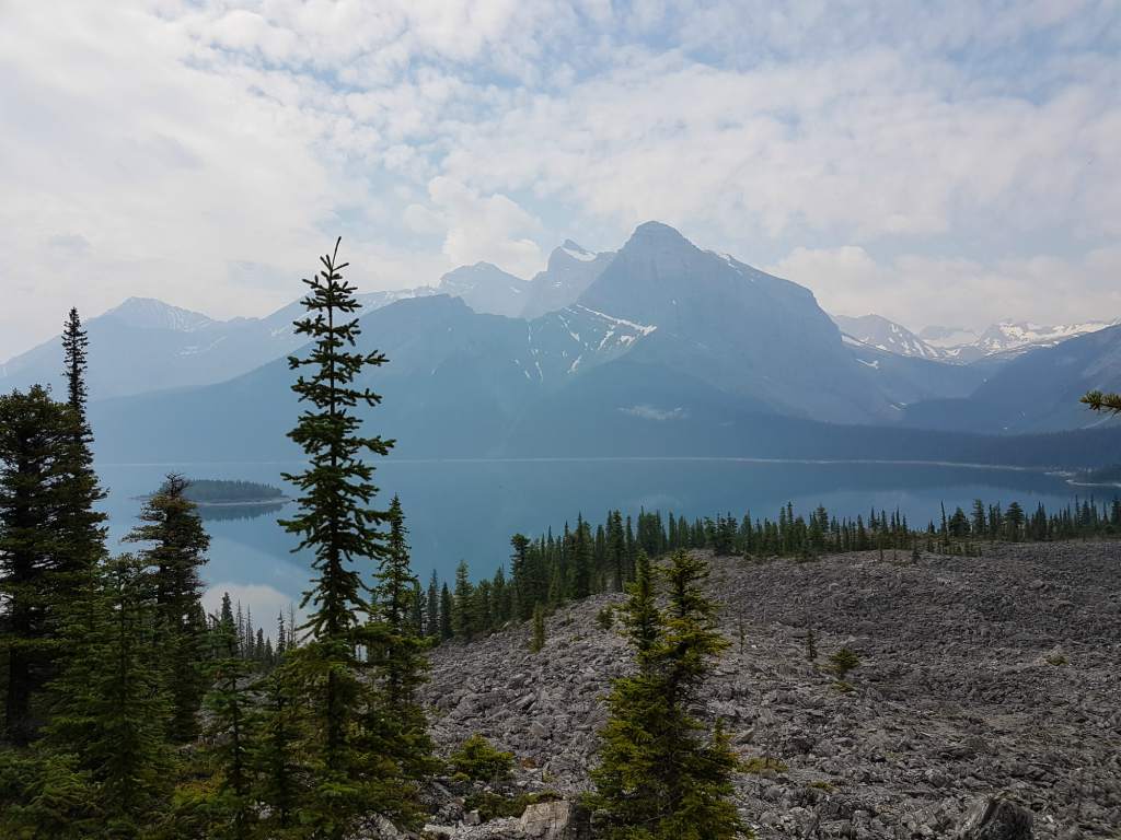 Upper Kananaskis Lake with mountains in the background