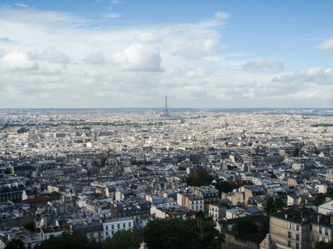 View of the Eiffel Tower and the city of Paris