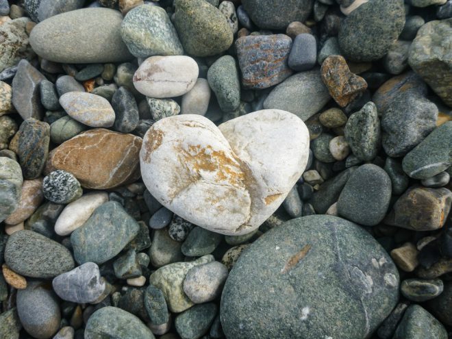 A heart shaped rock