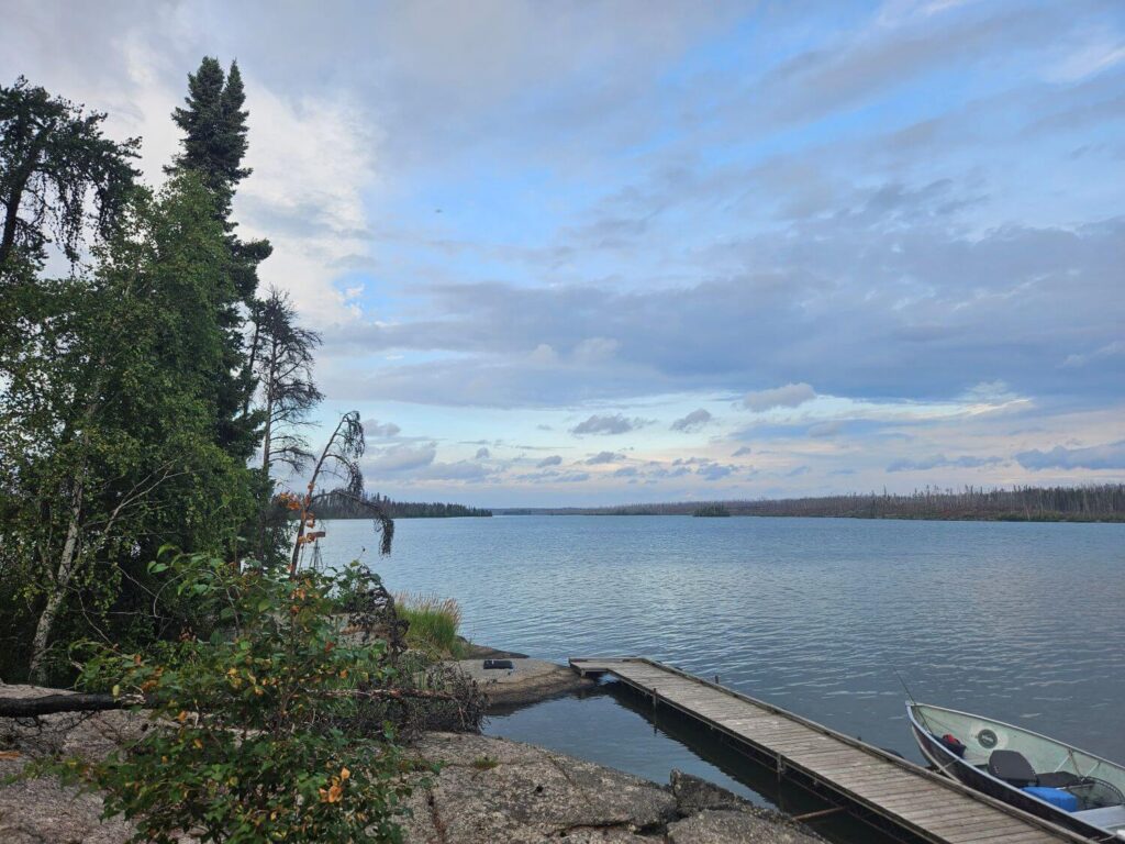 Looking out over the lake from the dock